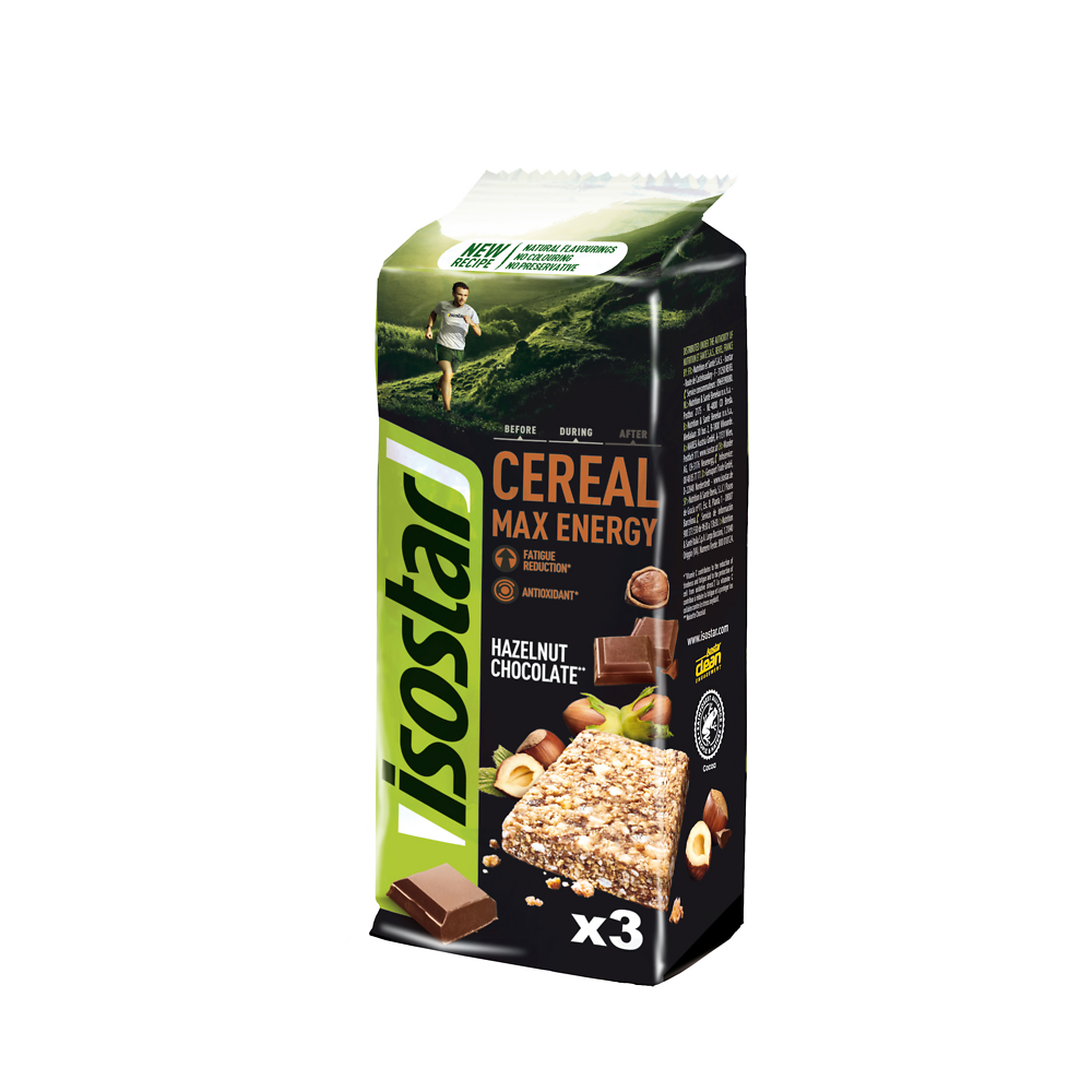 Barre Céréales Max Nuts Choco ISOSTAR -  x3, 165g