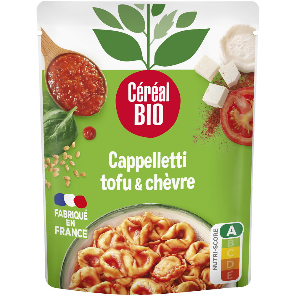 Cappelletti  Chèvre Tofu Epinards repas express CEREAL BIO  - 220g