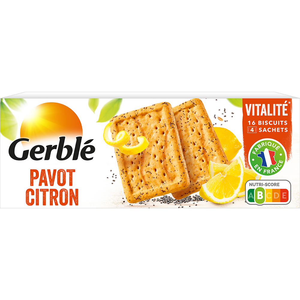 Biscuits pavot citron GERBLE - 4x4  200g