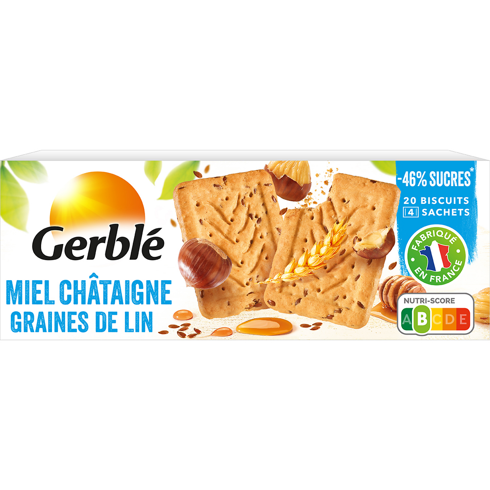 Biscuits miel châtaigne GERBLE  -  5x4, 200g