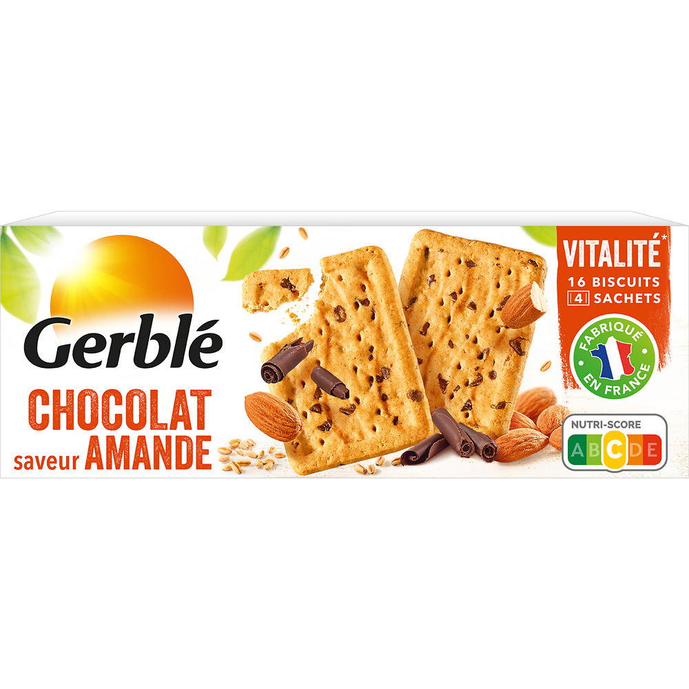 Biscuits chocolat amande GERBLE - 4x4, 200g