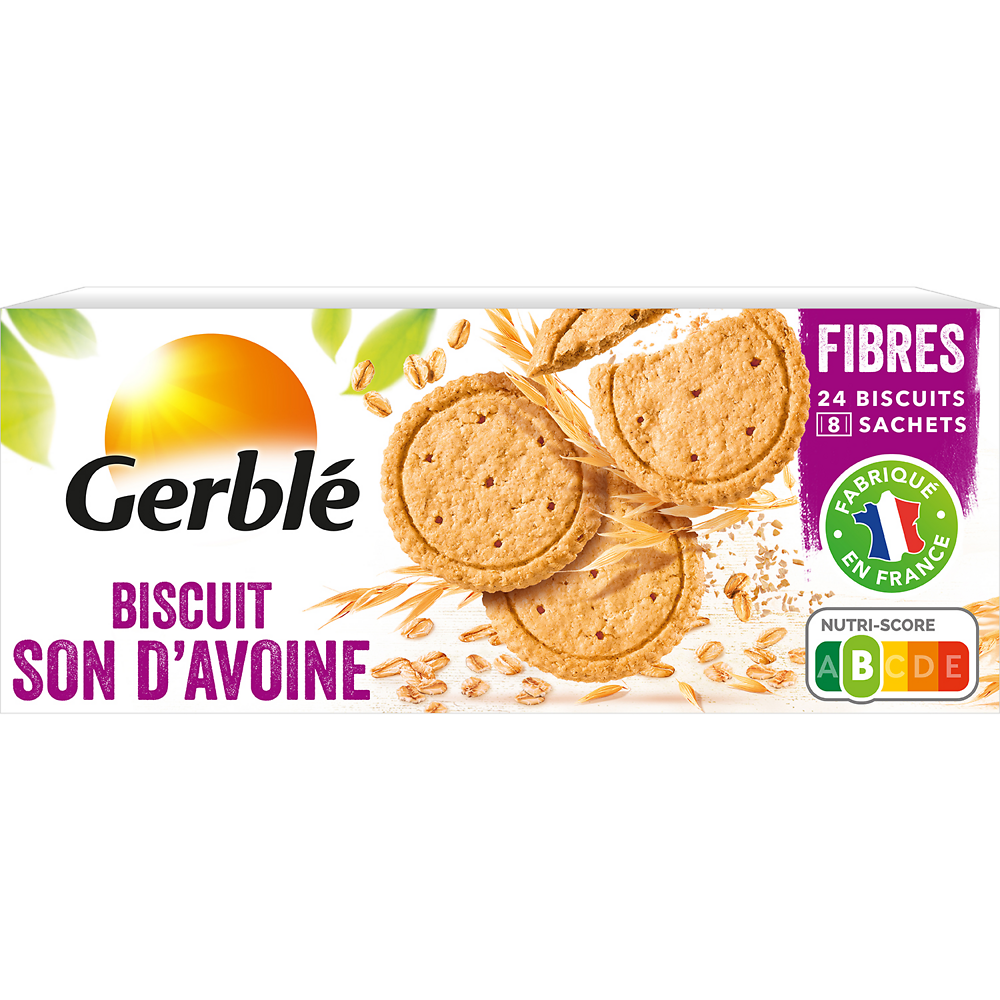 Biscuits son d'avoine GERBLE - 8x3, 144g