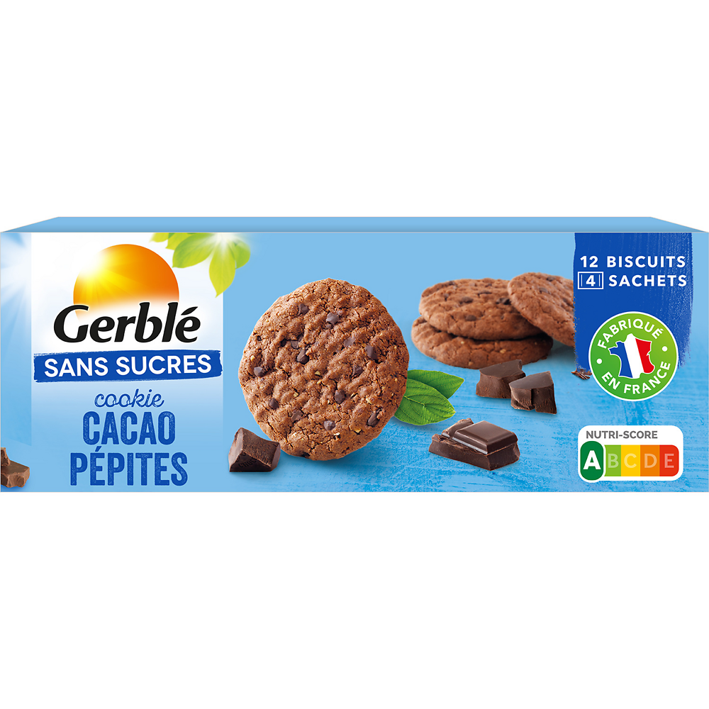 GERBLE - Cookie Cacao Pépites Sans Sucres -  130g