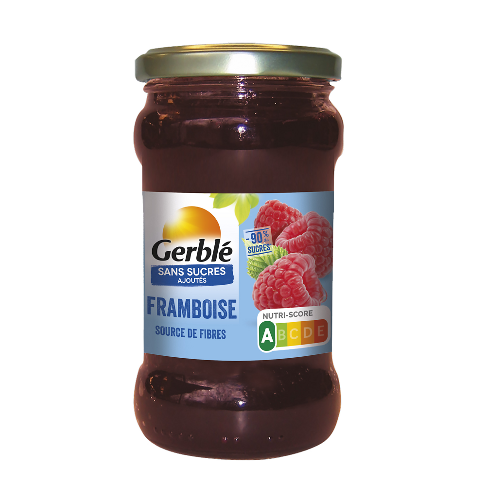 GERBLE - Confiture  framboise sans sucres ajoutés -  320g