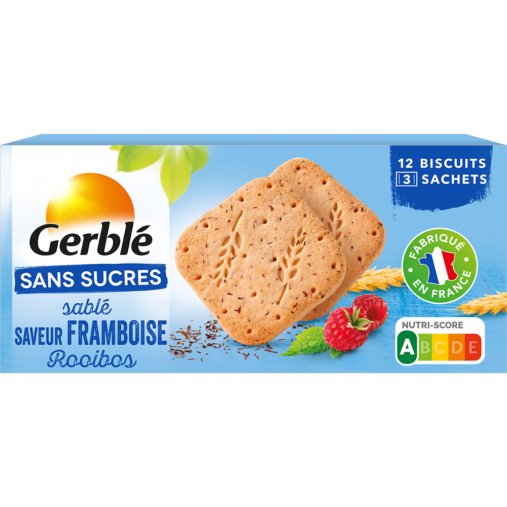 GERBLE - Biscuit Sablé Framboise Roiboos Sans Sucres -  132g