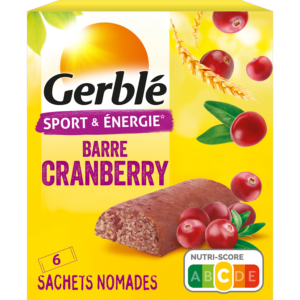 Barre Cranberry GERBLE - 6 sachets 150g