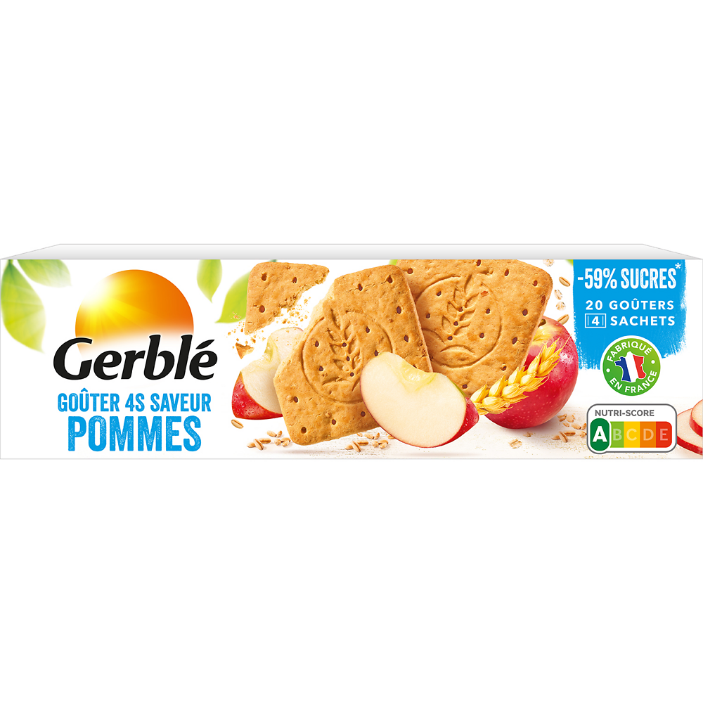 Biscuits goûters 4S aux pommes GERBLE  -  4x5, 360g