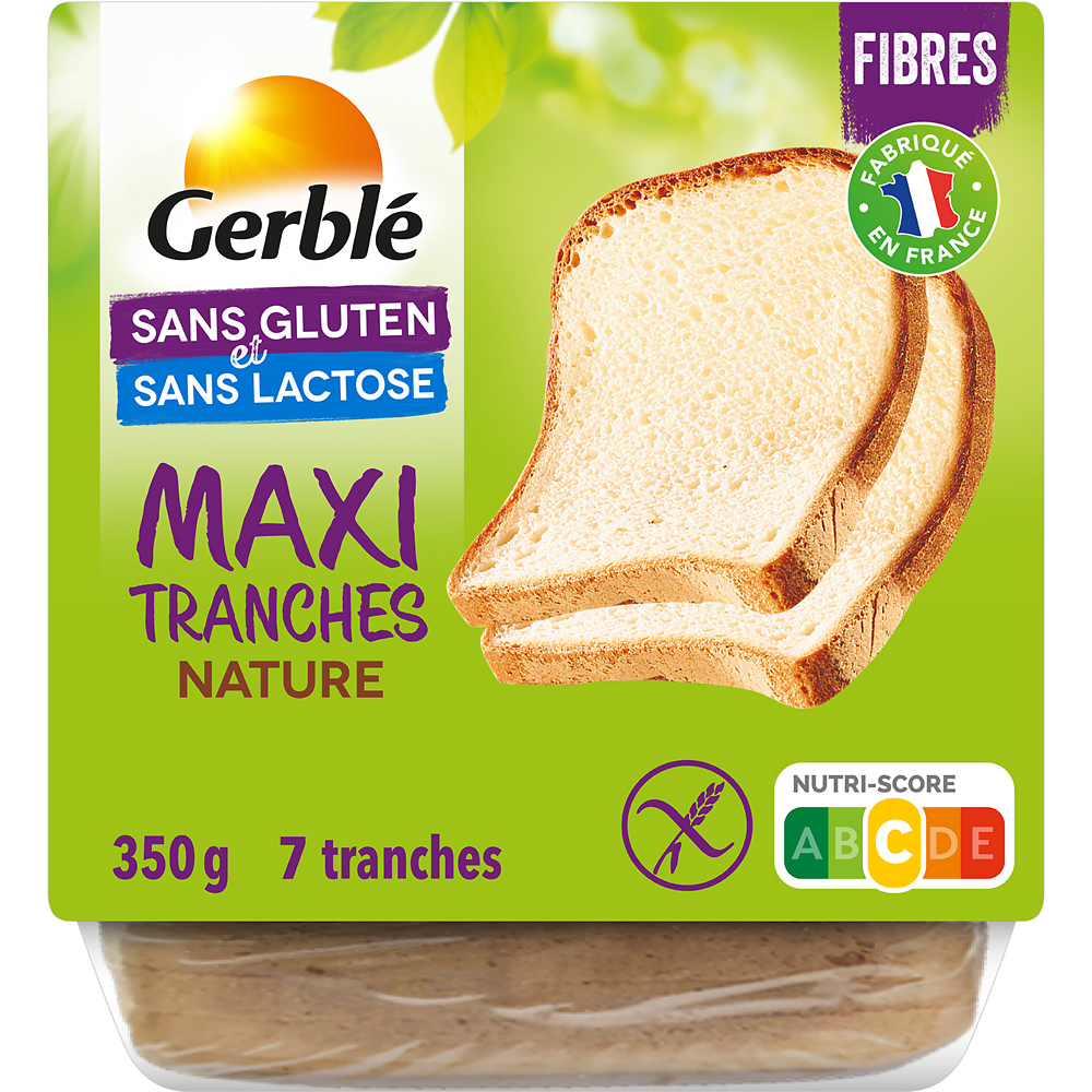 Pain de Mie Maxi Tranches Sans Gluten GERBLE  -  350 g