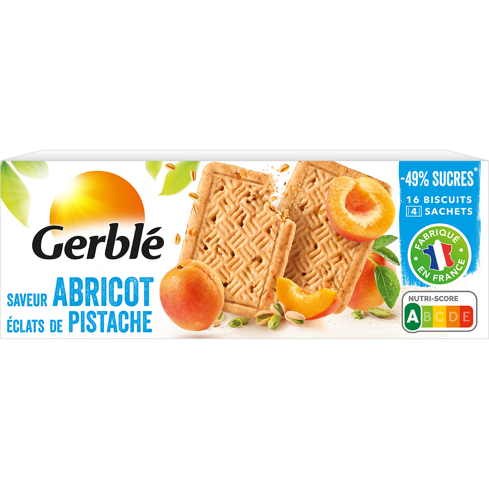 Biscuits pistache abricot GERBLE  -  4x4, 160g