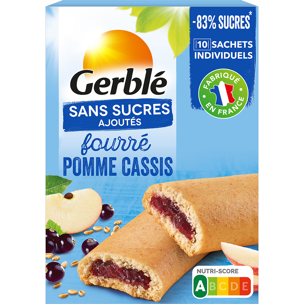 GERBLE - Biscuit Fourré Cassis Sans Sucres Ajoutés -  180g