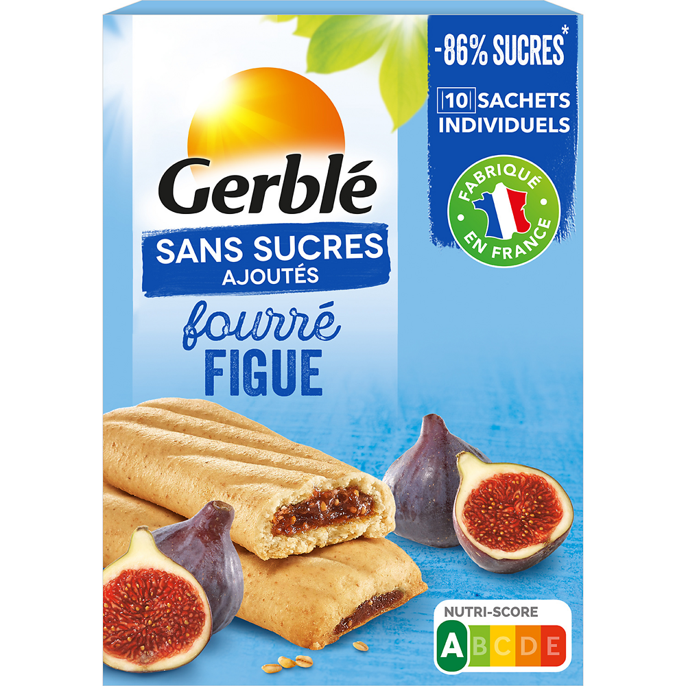 Biscuits fourrés à la figue sans sucre ajouté, GERBLE 180g