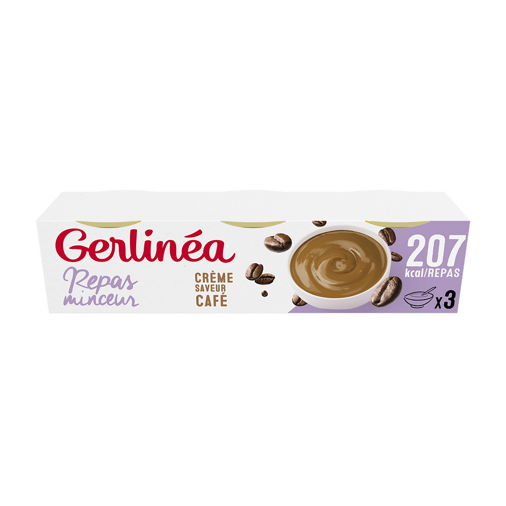 Coupelle Crème café,  repas minceur GERLINEA  - x 3, 630g