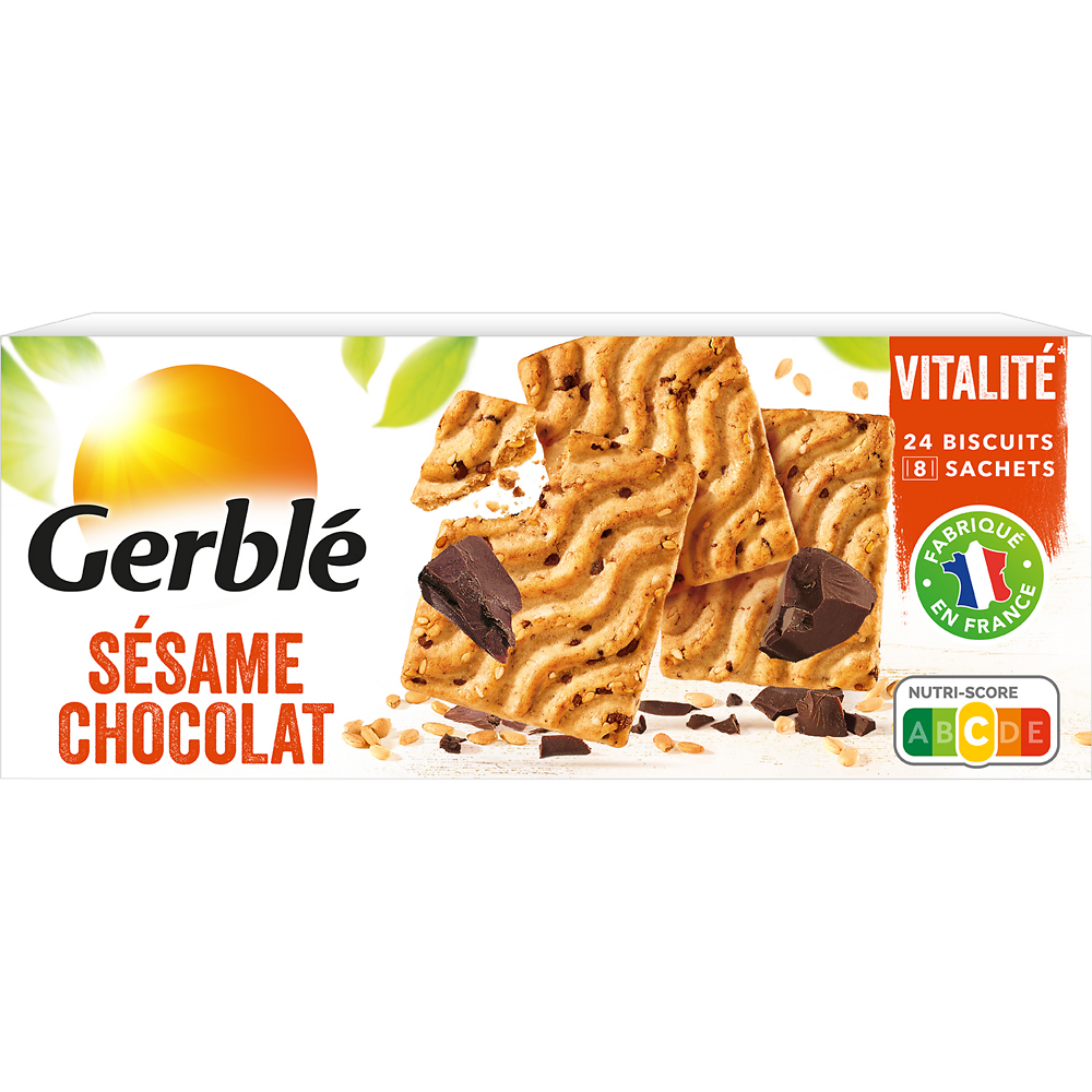 Biscuits sésame chocolat GERBLE - 8x3, 200g