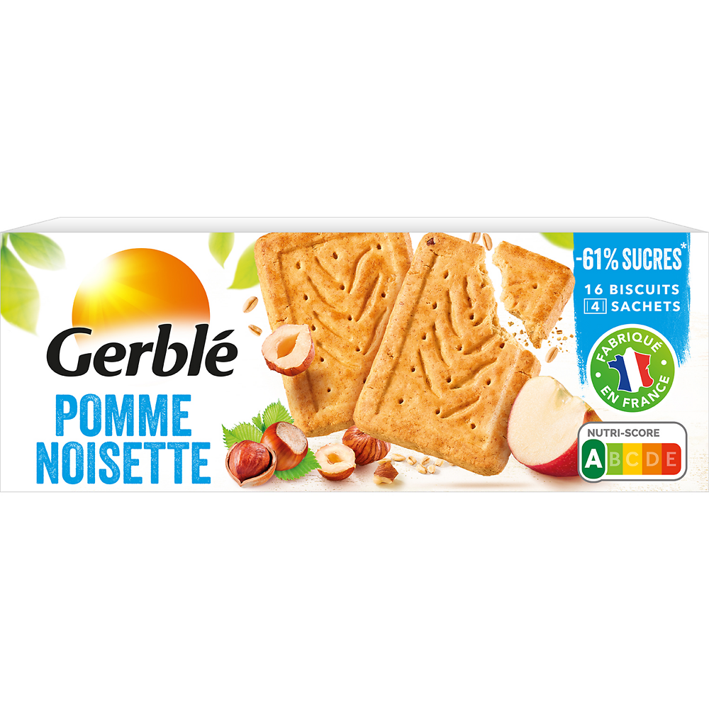 Biscuits pomme noisette GERBLE  - 4x4, 230g