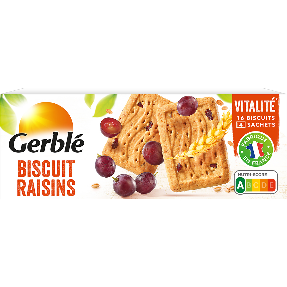 Biscuits raisins GERBLE - 4x4, 270g