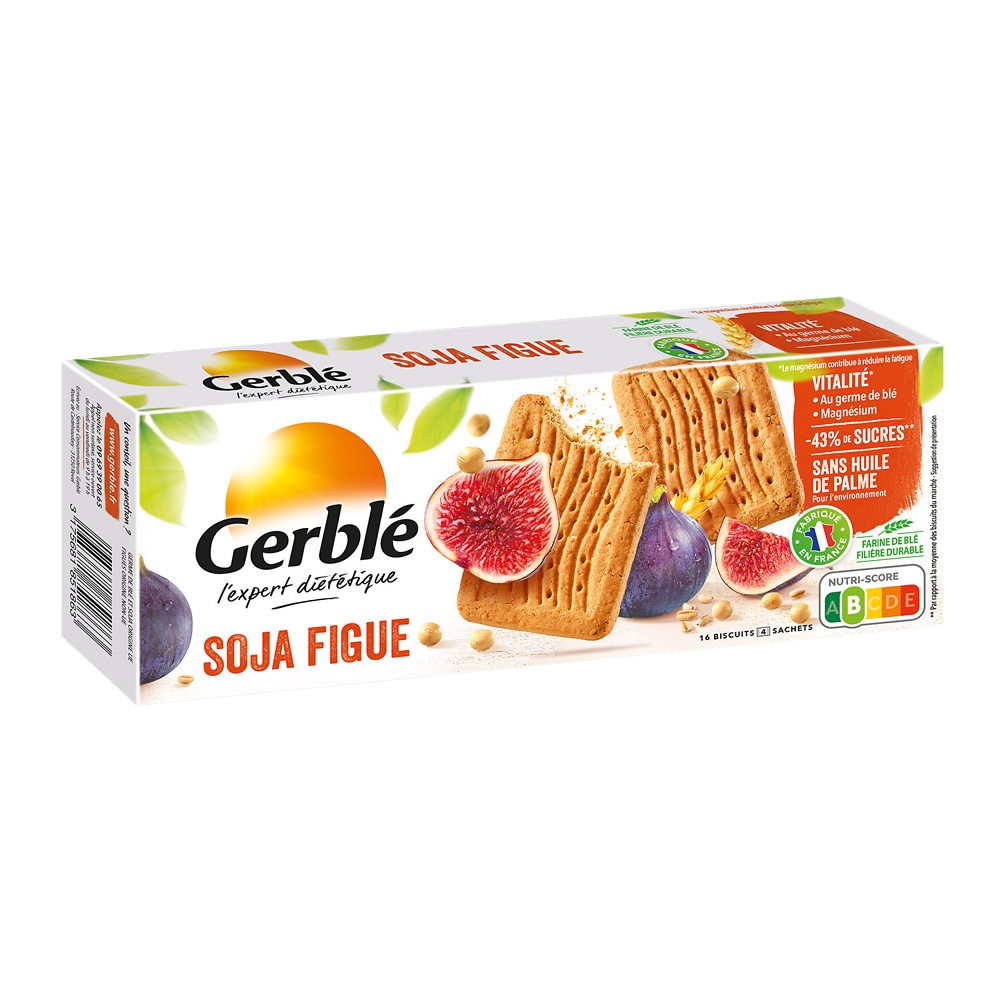 Biscuits soja figue GERBLE -  4x4, 270g