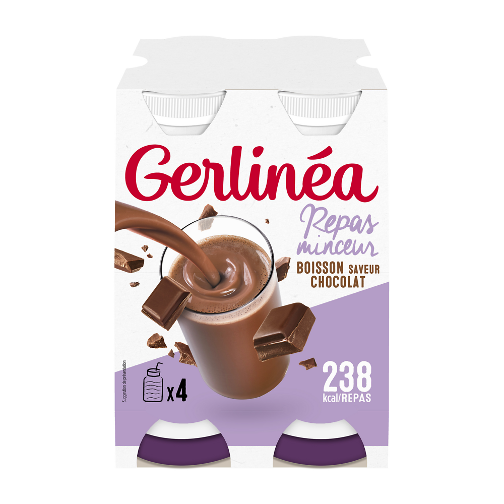 Boisson chocolat, repas minceur GERLINEA  -  x4, 944ml