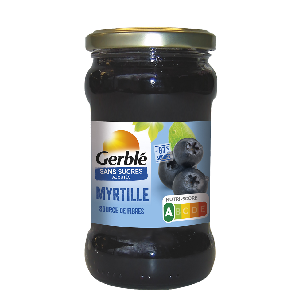 GERBLE - Confiture  myrtille sans sucres ajoutés -  320g