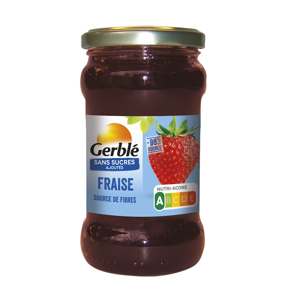 GERBLE - Confiture  fraise sans sucres ajoutés -  320g