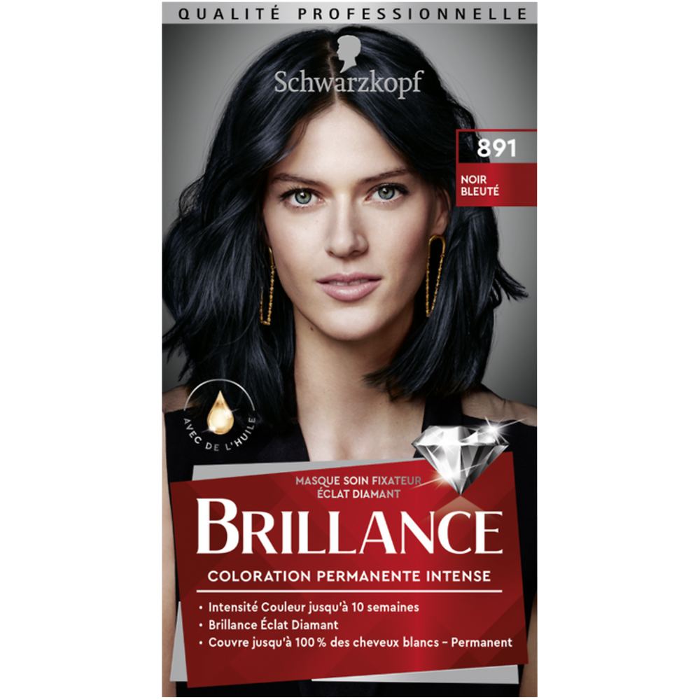 Coloration permanente 891 noir bleuté SCHWARZKOPF BRILLANCE - 227ml