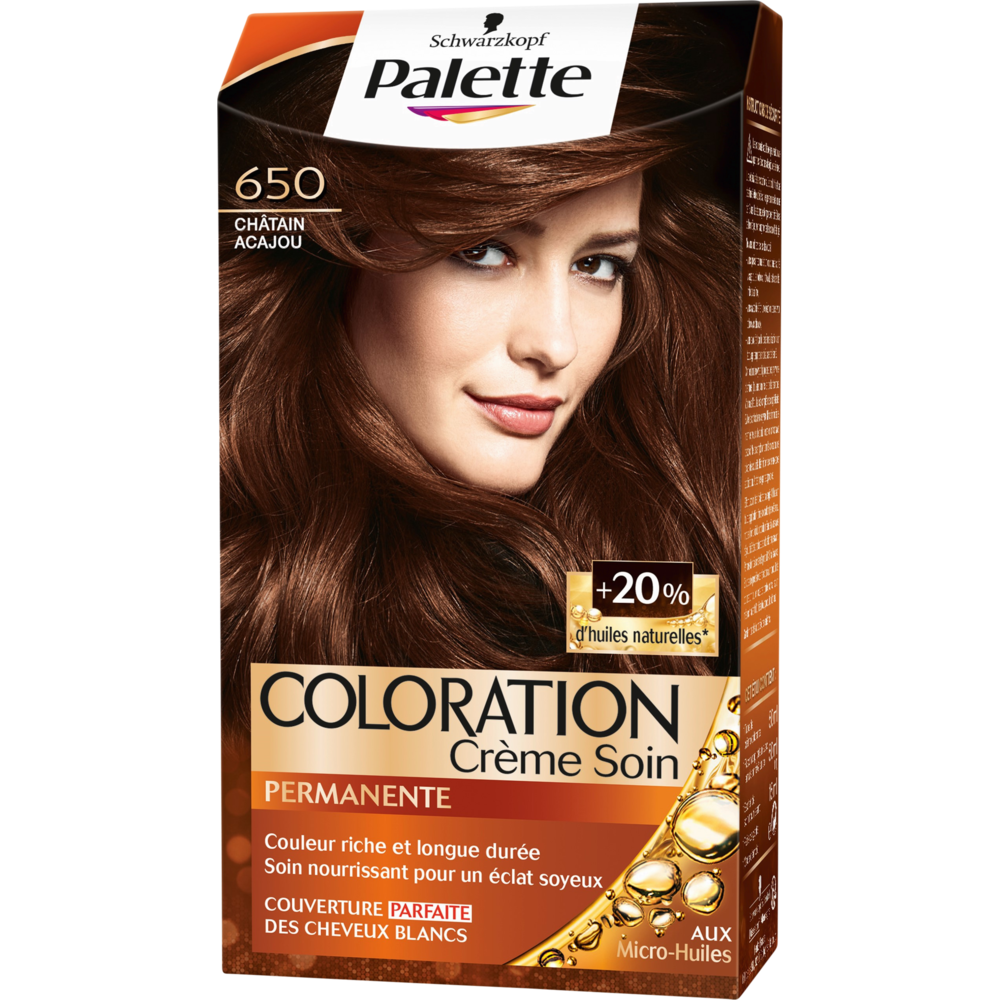 Coloration permanente 650 châtain acajou SCHWARZKOPF PALETTE - 165ml