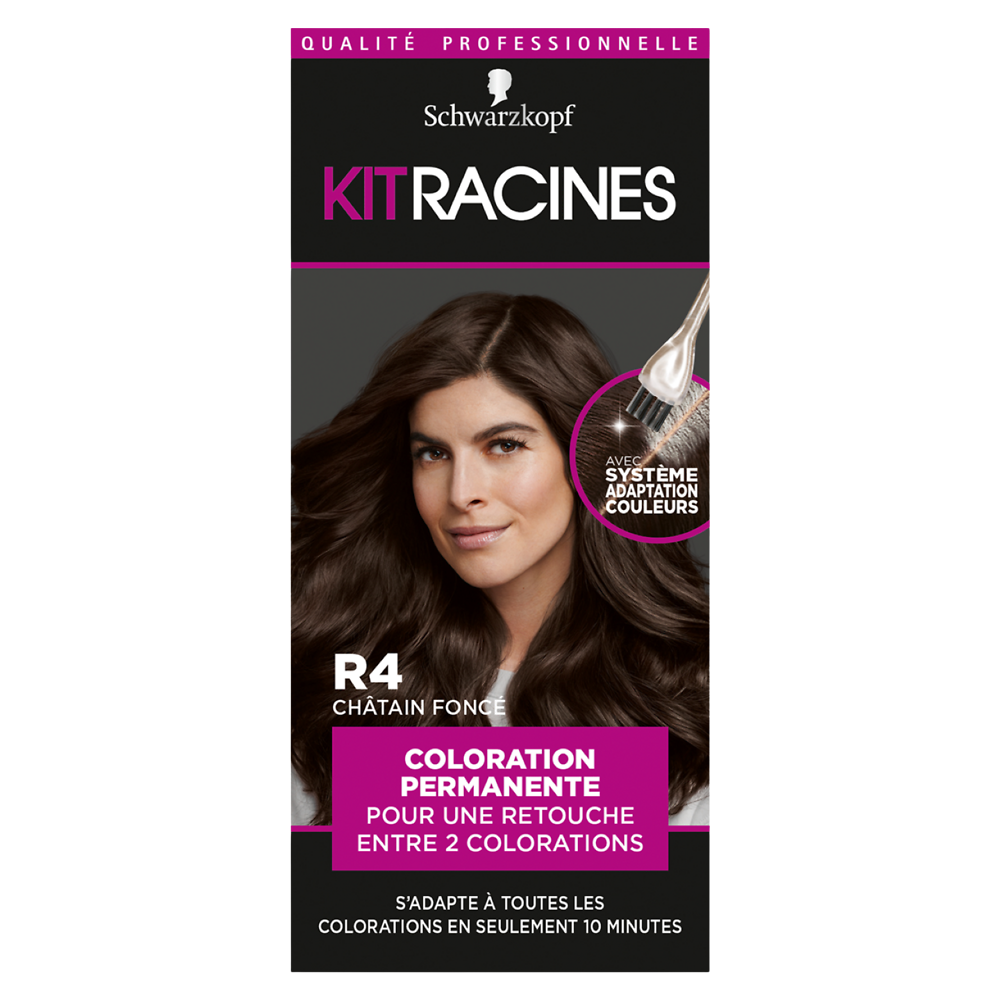 Coloration permanente 4 châtain foncé SCHWARZKOPF KIT RACINES - 70g