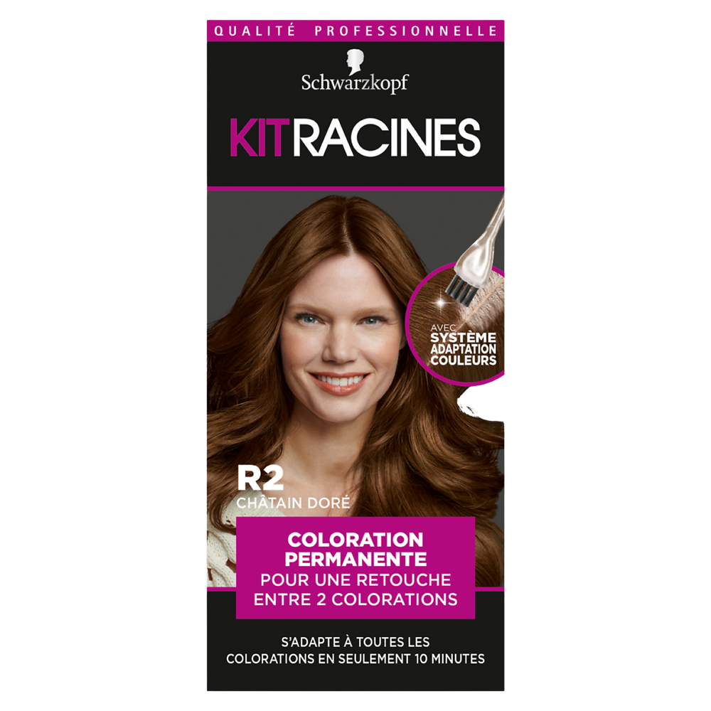 Coloration permanente 2 châtain doré SCHWARZKOPF KIT RACINES - 70g