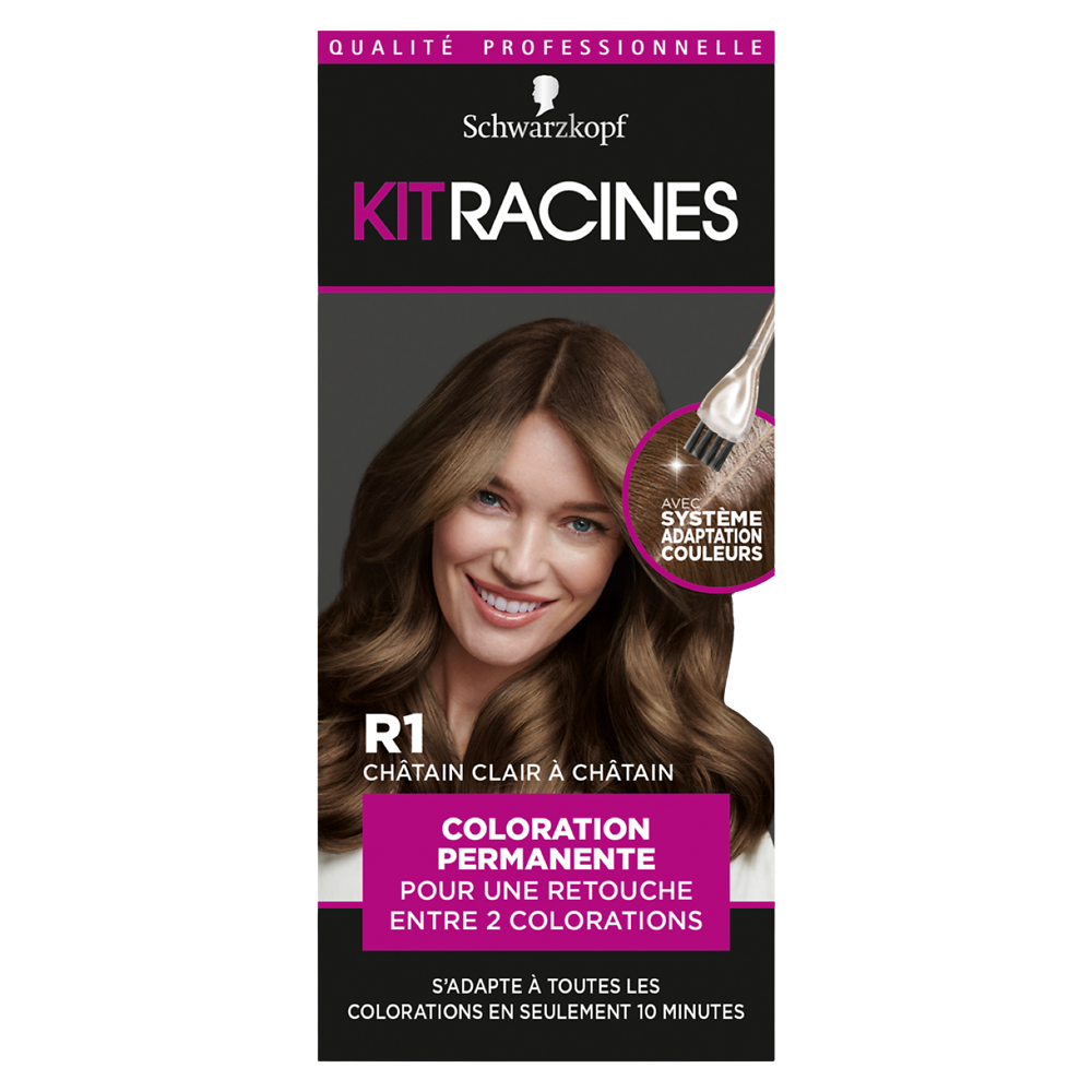 Coloration permanente châtain clair à châtain SCHWARZKOPF KIT RACINES- 70g