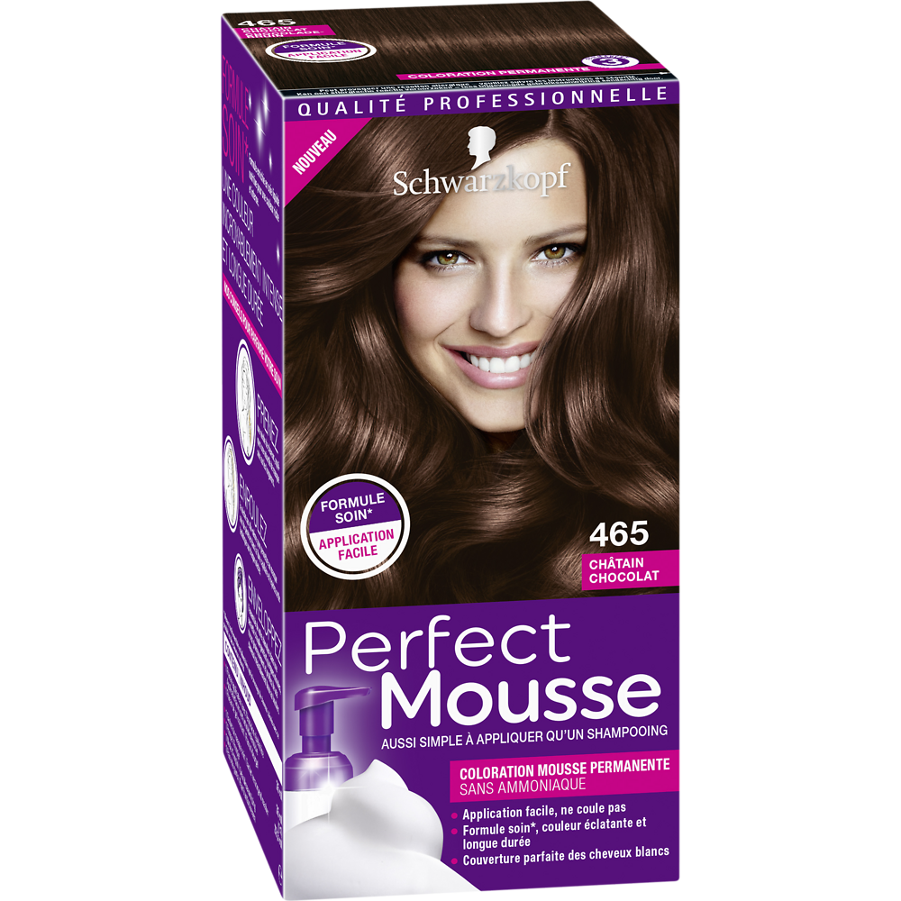 Coloration permanente châtain chocolat SCHWARZKOPF PERFECT MOUSSE - 182ml