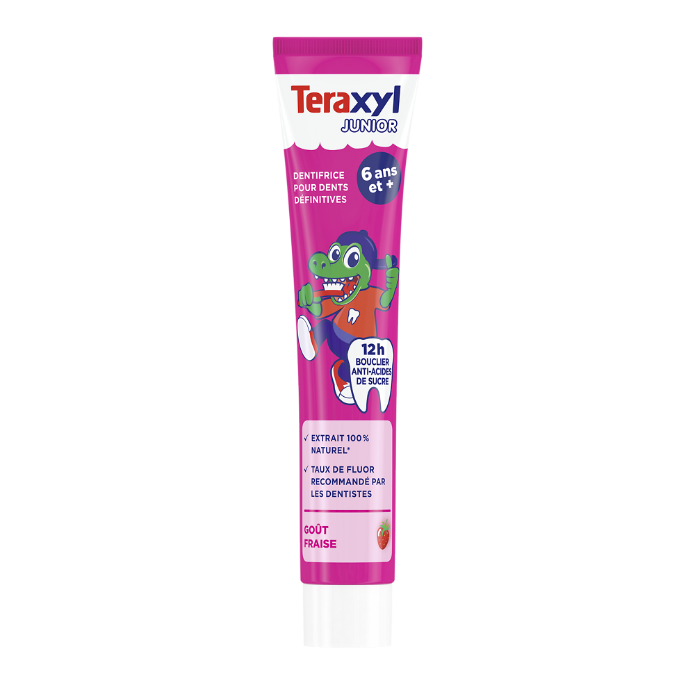 Dentifrice junior 6ans et + fraise TERAXYL, tube 75ml