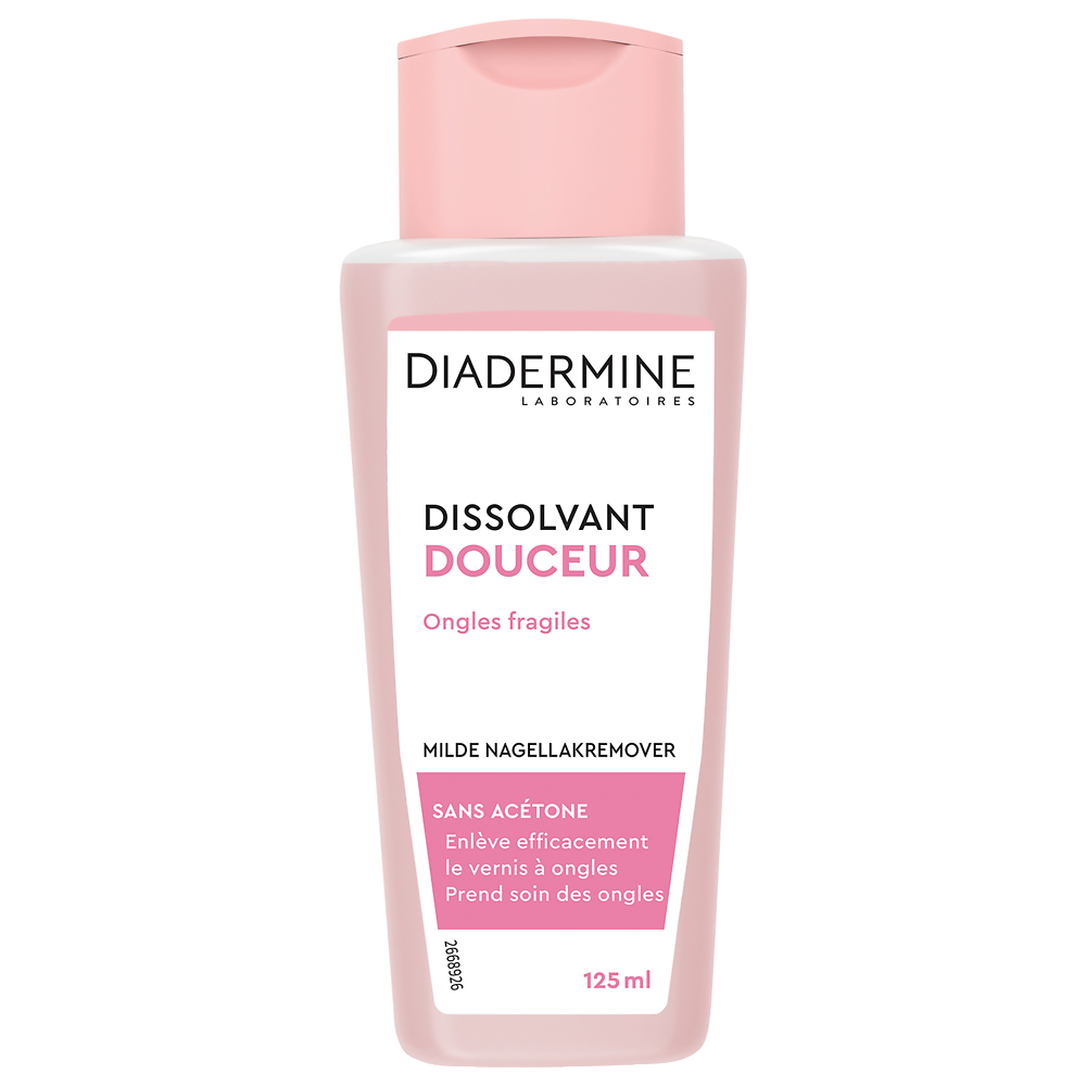 Dissolvant douceur ongles fragiles & sensibles DIADERMINE, flacon de 125ml