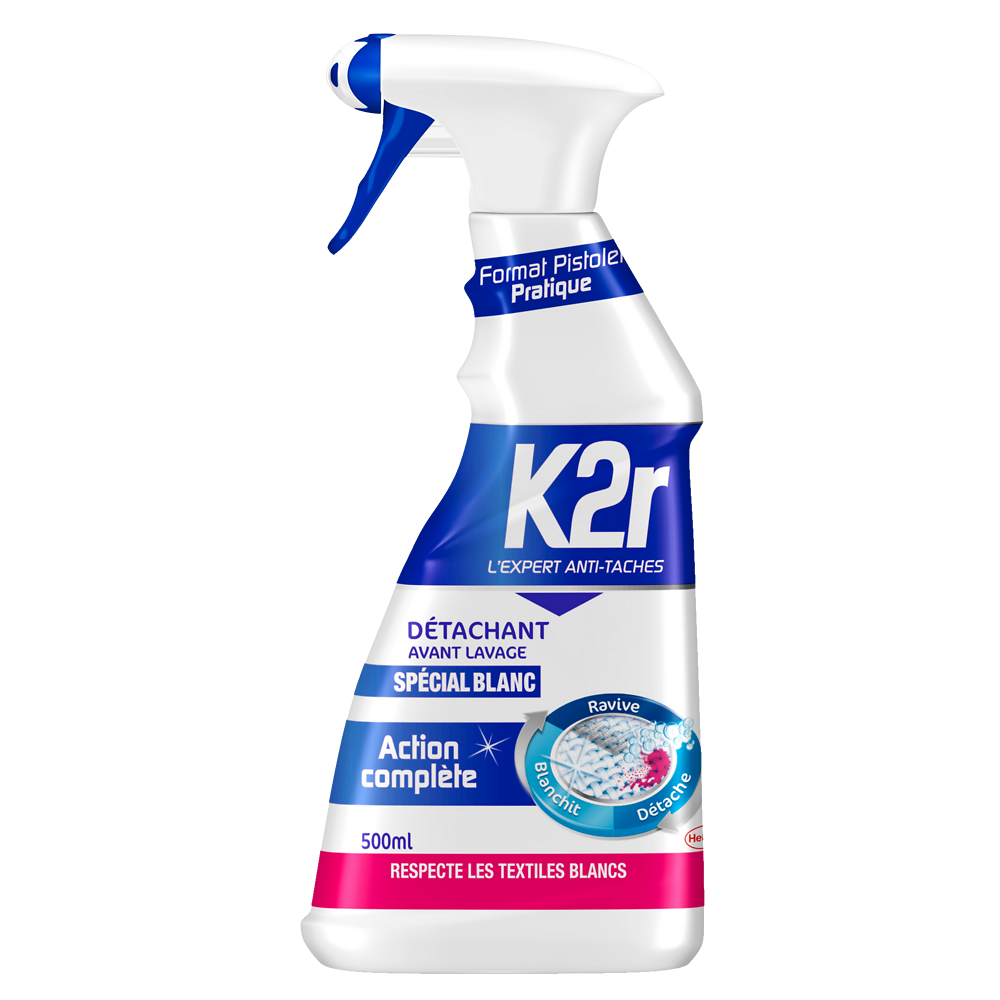 Détachant Pistolet avant lavage spécial blanc K2R - 500ml