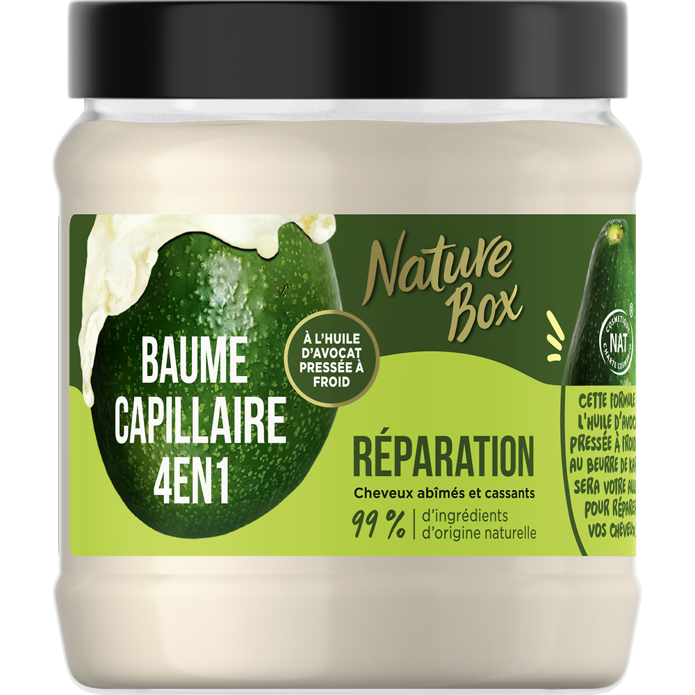 Masque cheveux réparation 4en1 avocat NATUREBOX - 300ml