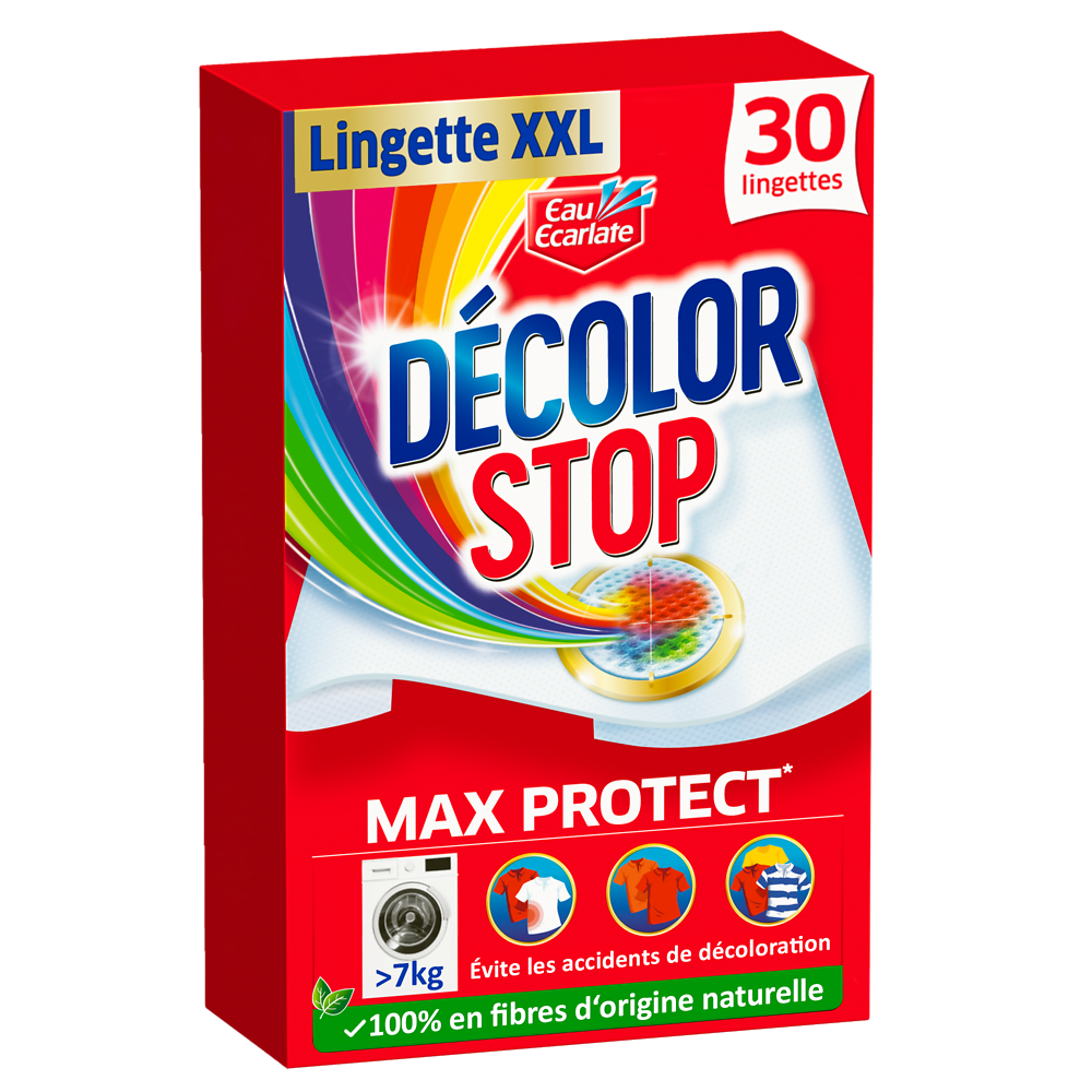 Lingette anti-décoloration xxl max protect DECOLOR STOP - 30 lingettes