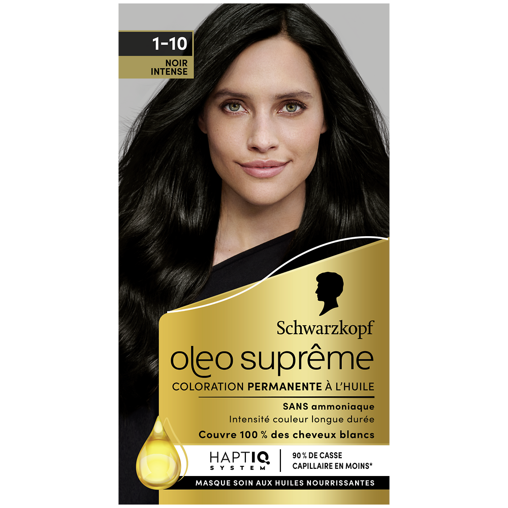 Coloration permanente 1-10 noir intense SCHWARZKOPF OLEO SUPREME - 165ml