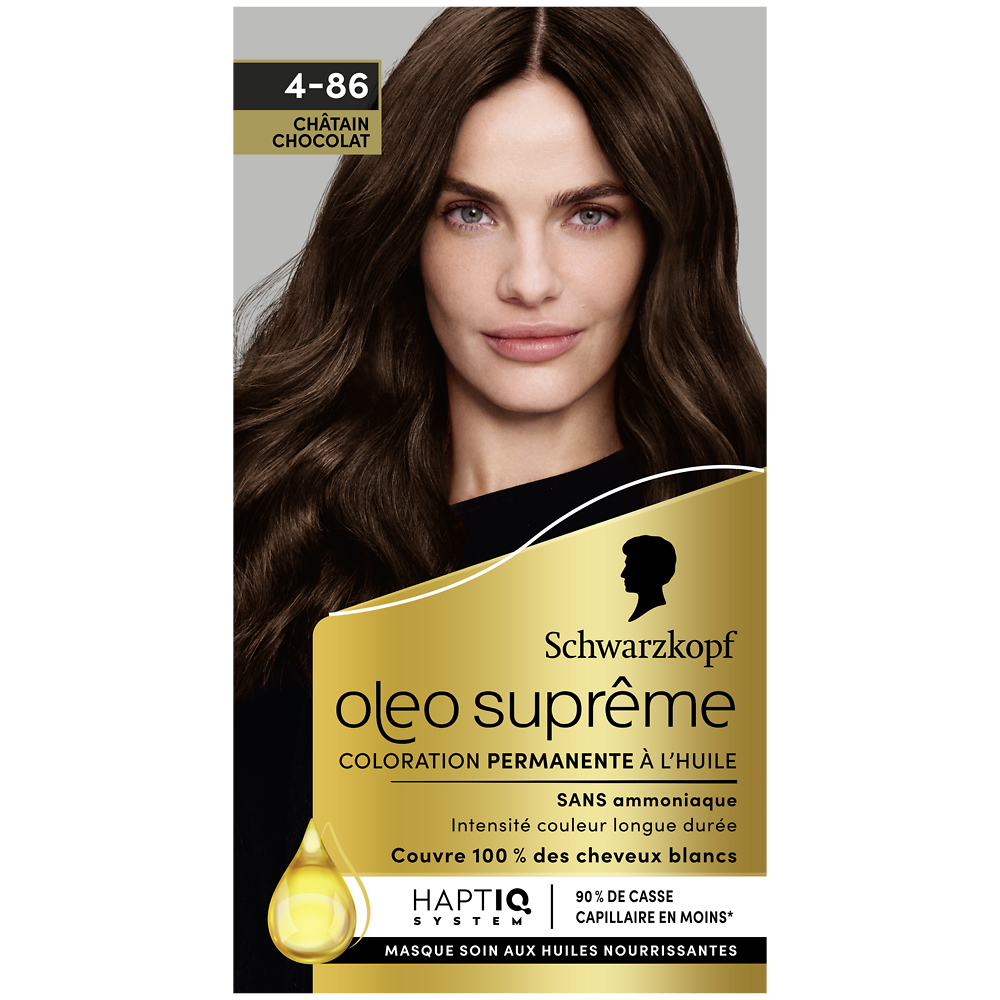 Coloration permanente 4-86 châtain profond SCHWARZKOPF OLEO SUPREME -165ml