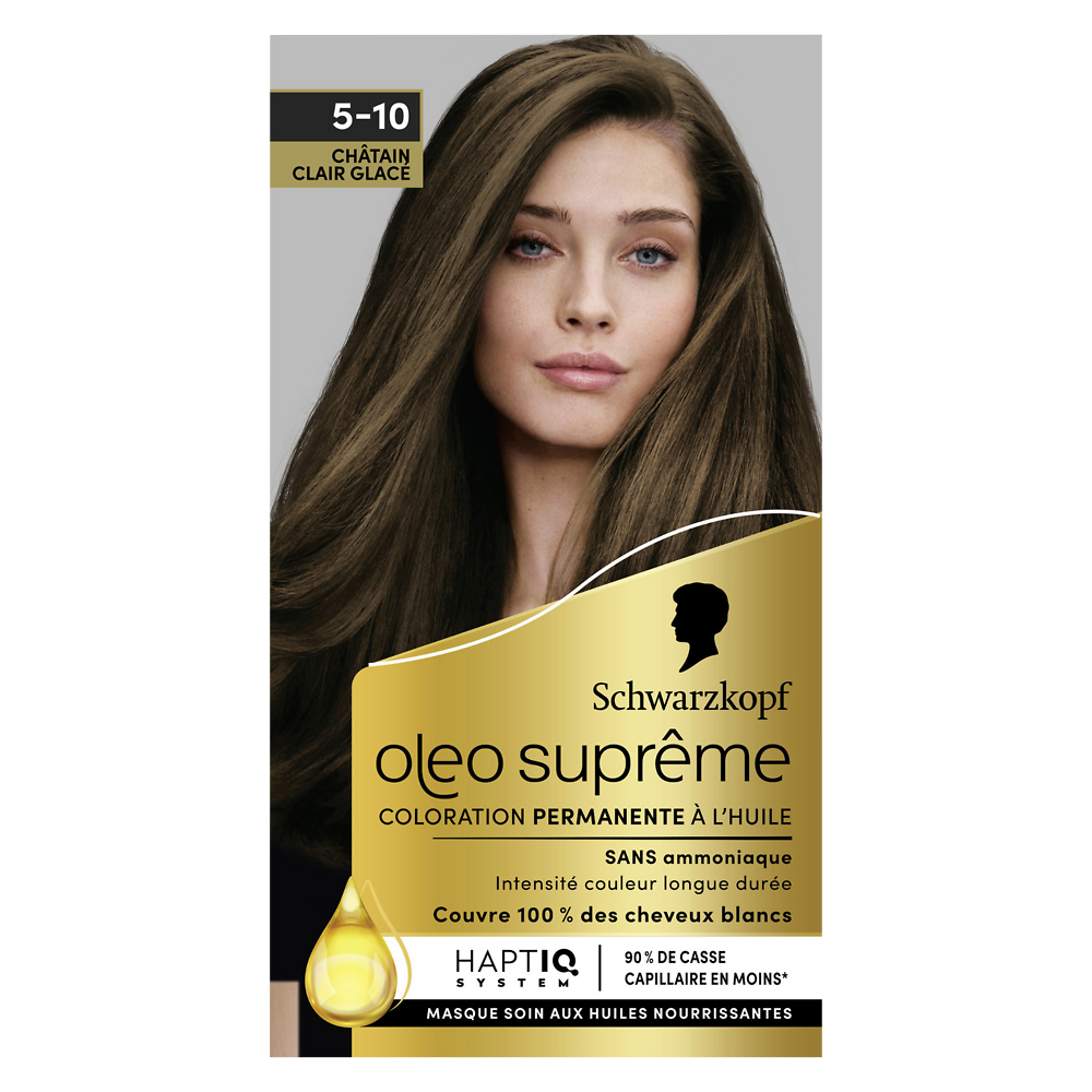 Coloration permanente châtain clair glacé SCHWARZKOPF OLEO SUPREME - 165ml