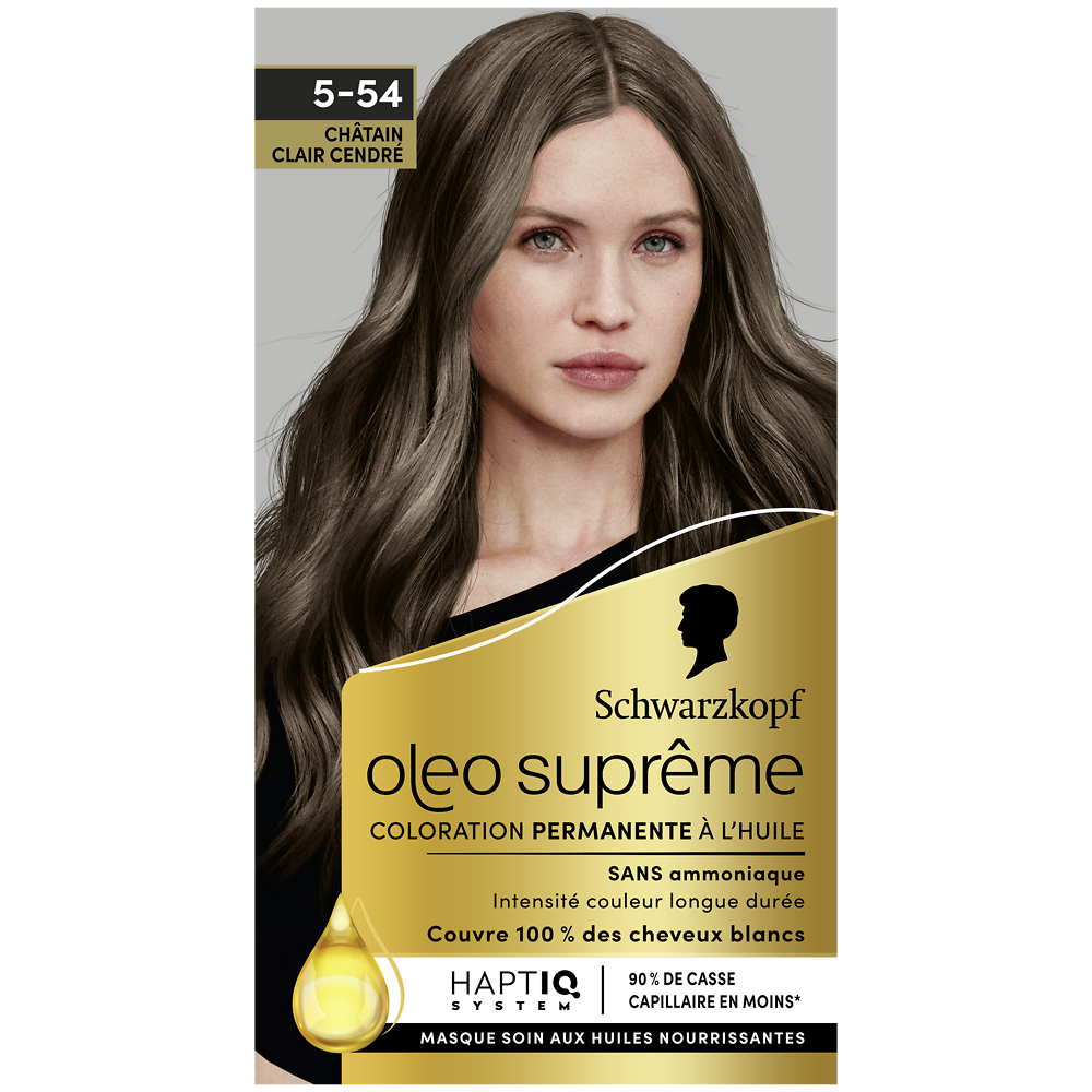 Coloration permanente châtain clair cendré SCHWARZKOPF OLEO SUPREME -165ml