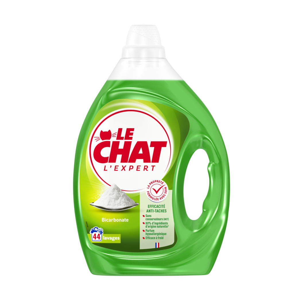 Lessive liquide Expert bicarbonate anti-taches LE CHAT - 44 lavages