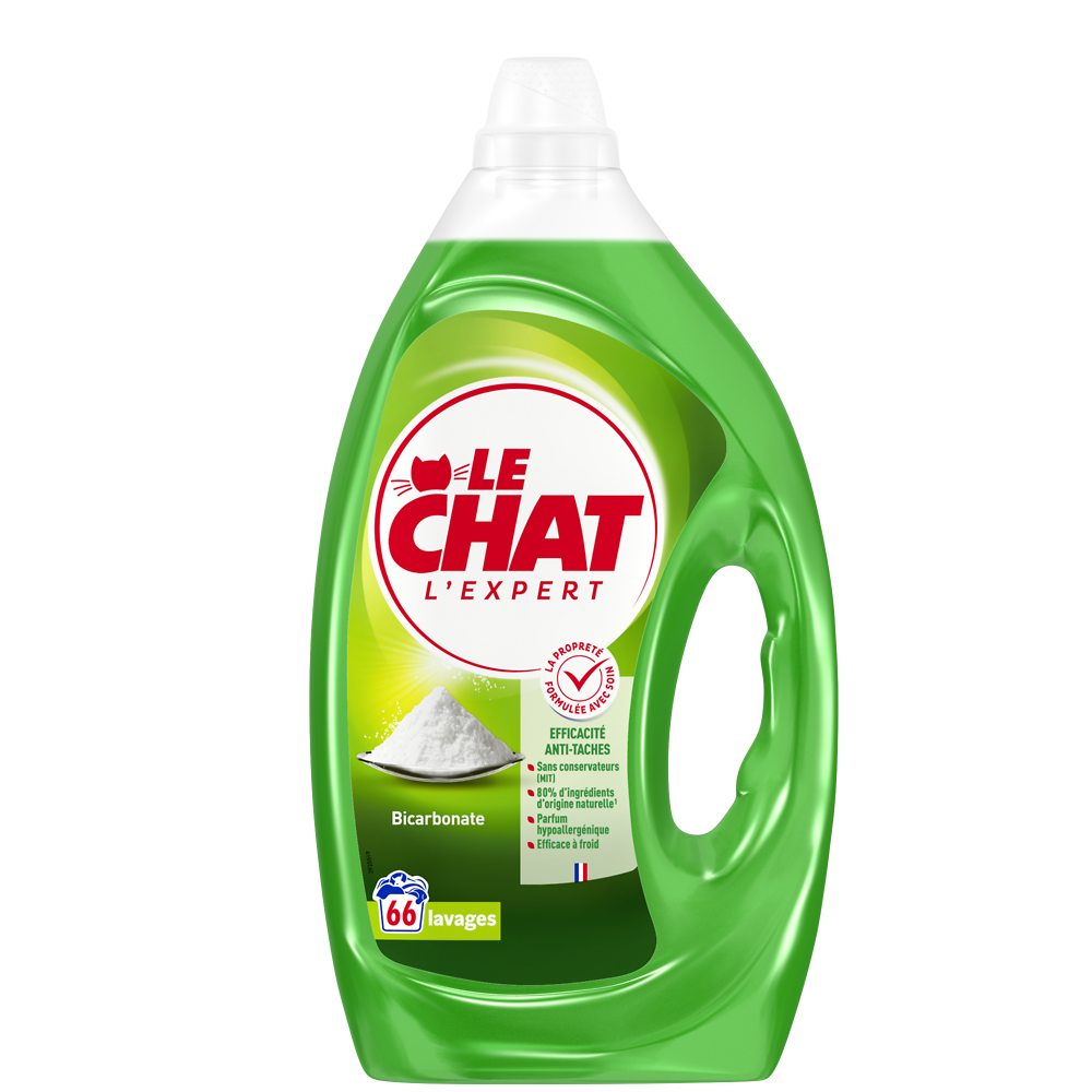 Lessive liquide Expert bicarbonate anti-taches LE CHAT - 66 lavages