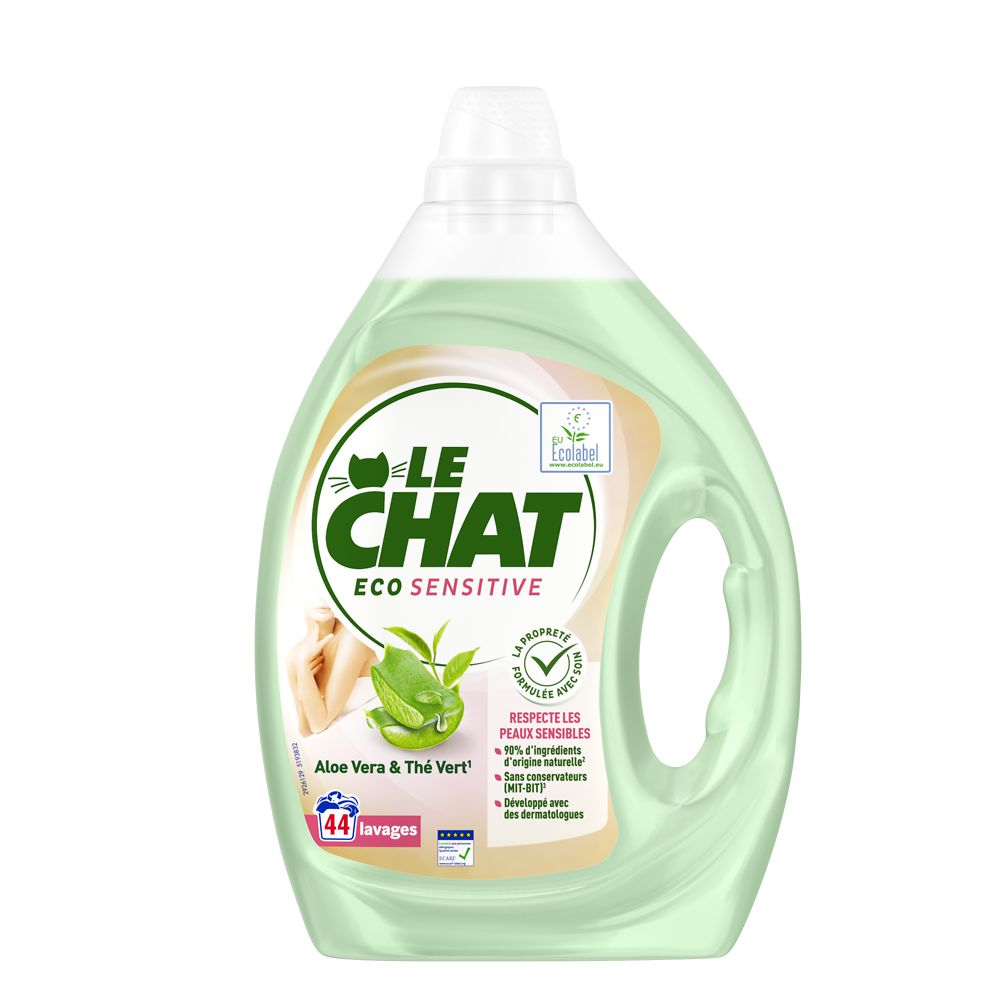 Lessive liquide Ecosensitive aloe vera peaux sensibles LE CHAT - 44 lavages