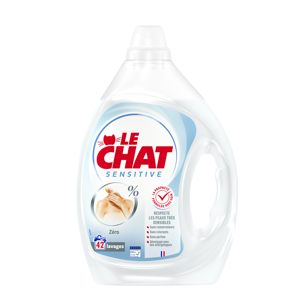 Lessive liquide Sensitive 0% pour peaux très sensibles LE CHAT - 42 lavages