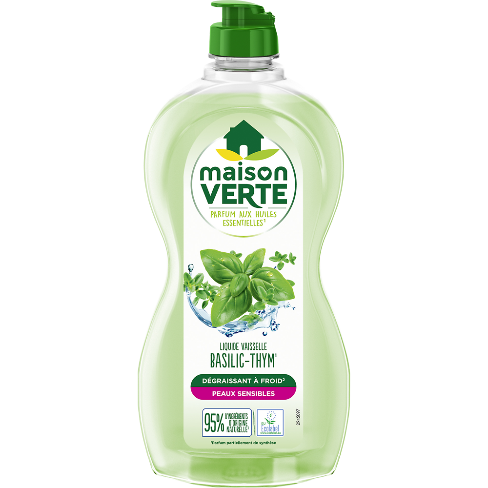 Liquide vaisselle thym et basilic MAISON VERTE - 500ml