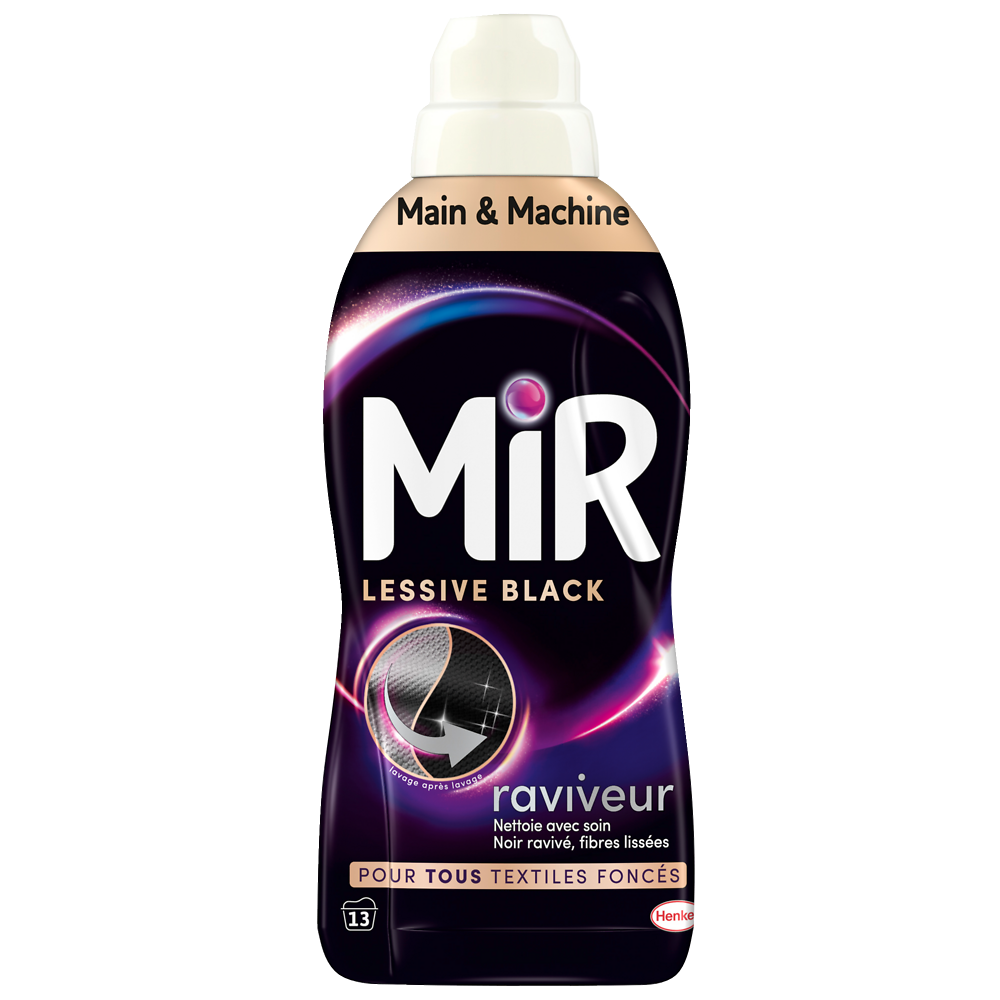 Lessive liquide ravive le noir formule 3 en 1 MIR LESSIVE - 13 lavages