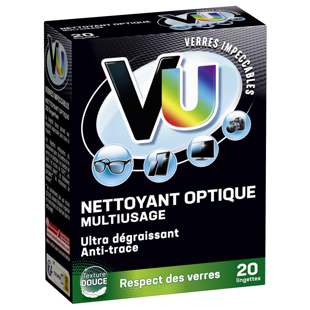 Nettoyant lunettes Vu étui 20 pochettes