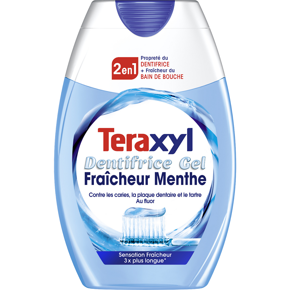 Dentifrice liquide 2 en 1 fraicheur menthe TERAXYL, tube 75ml