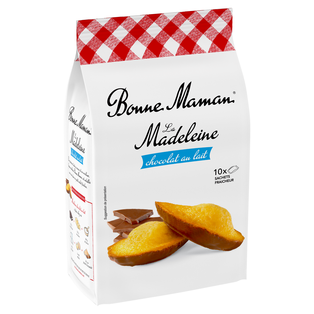 Madeleines au chocolat au lait BONNE MAMAN - x10 sachets - Le paquet de 300g