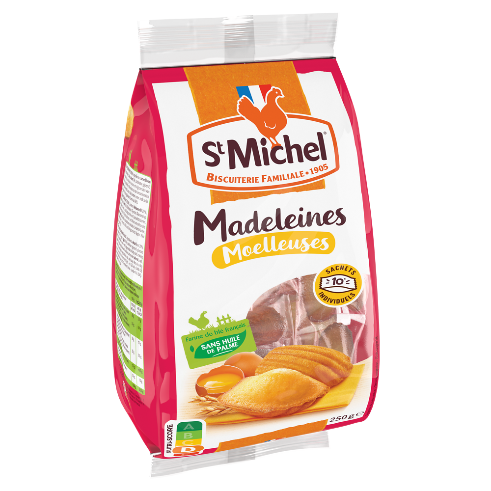 Madeleines moelleuses ST MICHEL - x10 sachets - Le paquet de 250g