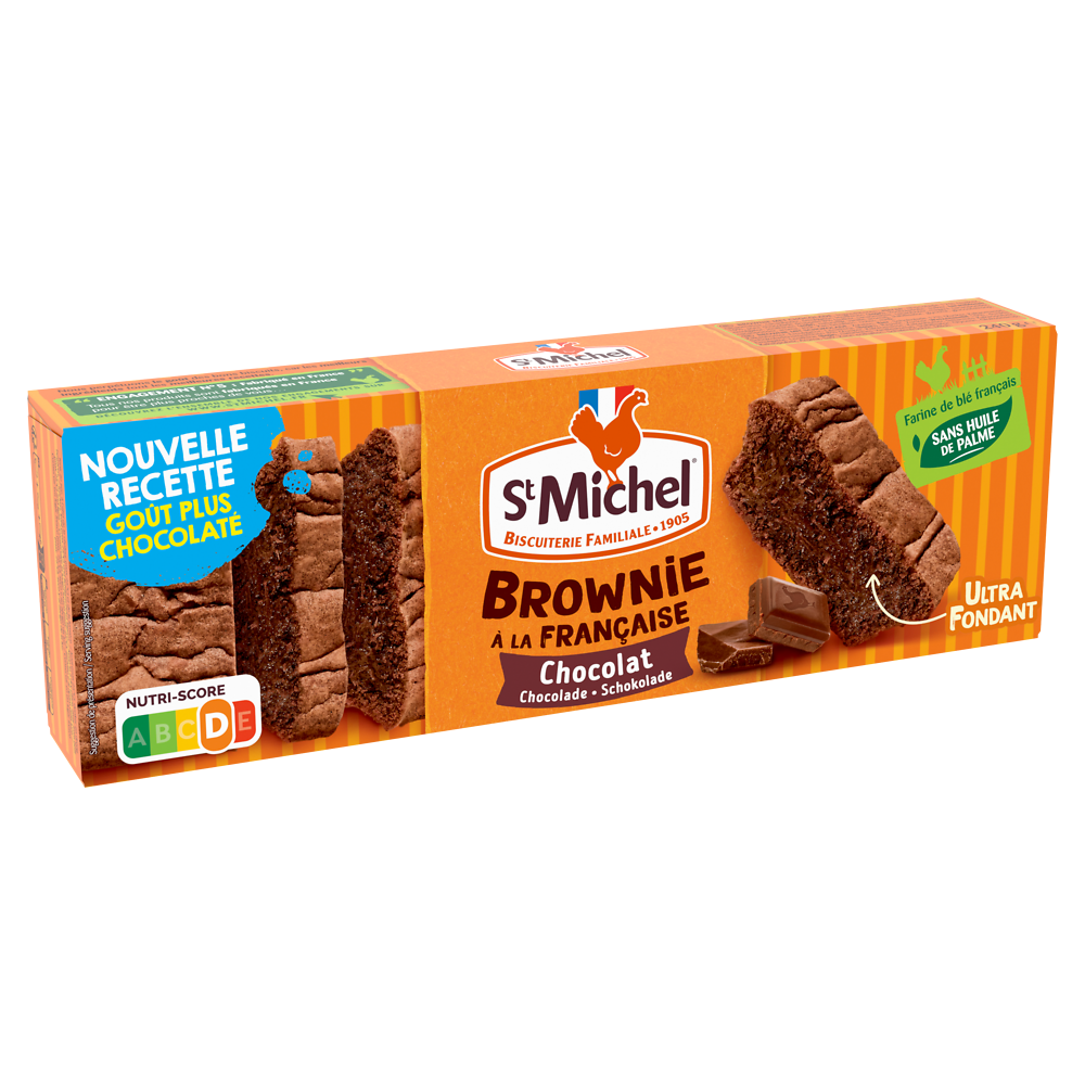 Le brownie cocottes chocolat noir ST MICHEL, paquet de 240g