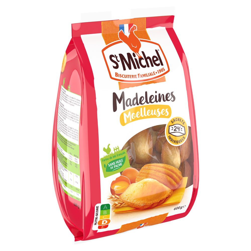 Madeleines coquilles aux oeufs ST MICHEL - x24 sachets - Le paquet de600g